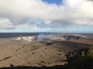 Looking out on to the crater